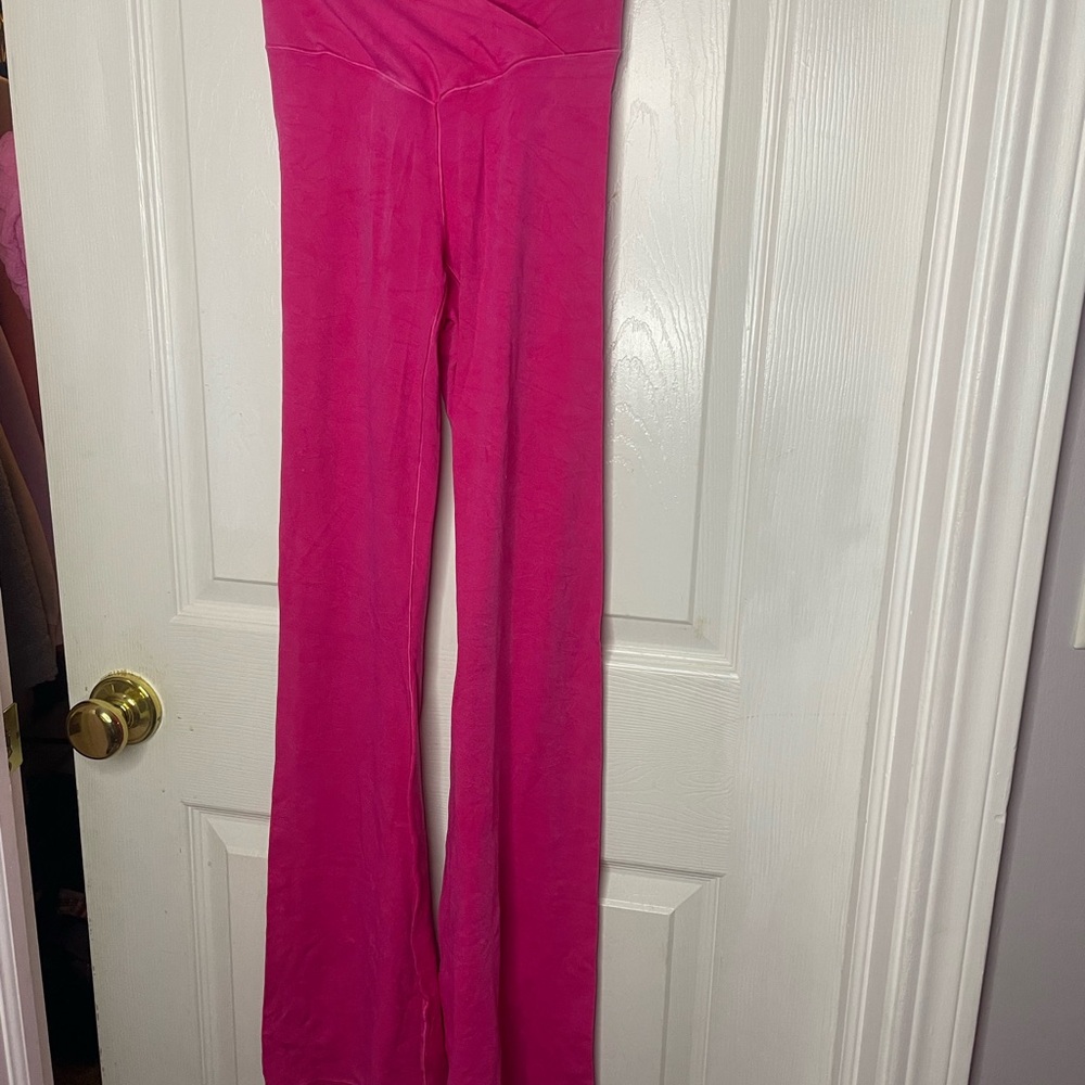 Aerie Pink Leggings Sleek Flared Leggings